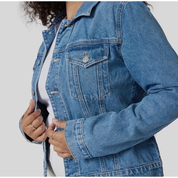 Hudson Jeans Classic Trucker Soft Stretch Denim Jean Jacket Women’s Size S/M - Picture 2 of 10